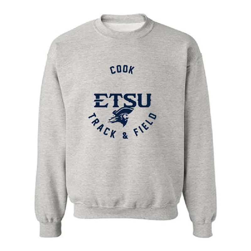 East Tennessee State - NCAA Women's Track & Field : Micailah Cook - Classic Fashion Shersey Crewneck Sweatshirt Hoodie with Camouflage Military Edgy East Tennessee State - NCAA Women's Track & Field : Micailah Cook - Classic Fashion Shersey Crewneck Sweatshirt Hoodie with Camouflage Military Edgy