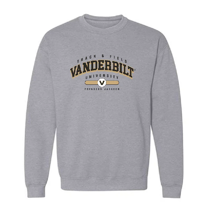 Vanderbilt - NCAA Women's Track & Field : Pryncess Jackson - Classic Fashion Shersey Crewneck Sweatshirt Hoodie with Hem Fringe Bohemian Relaxed Vanderbilt - NCAA Women's Track & Field : Pryncess Jackson - Classic Fashion Shersey Crewneck Sweatshirt Hoodie with Hem Fringe Bohemian Relaxed