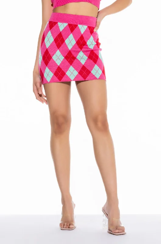 GET A CLUE KNIT MINI SKIRT denim skirt fashionable