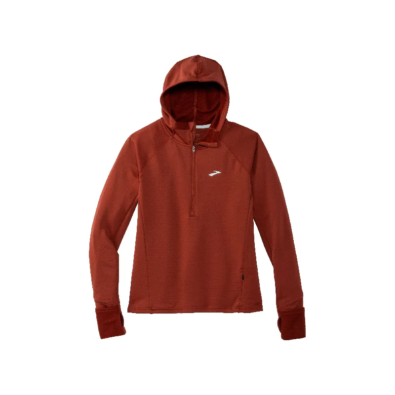 Women's Brooks Notch Thermal Hoodie 2.0 - 221568-692 Hoodie with Back Slit Movement Comfort Women's Brooks Notch Thermal Hoodie 2.0 - 221568-692 Hoodie with Back Slit Movement Comfort