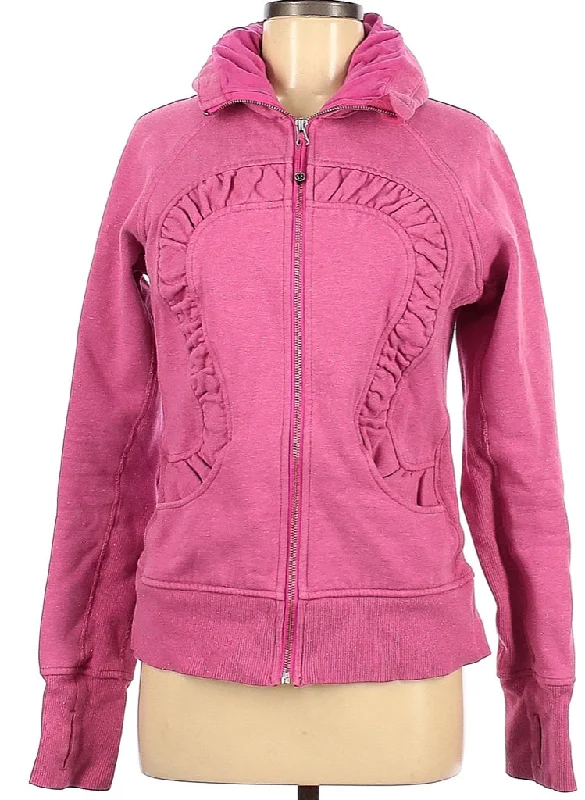 Lululemon Scuba Pink Sparkle Full-Zip Sweatshirt Size 8. MSP$118 Hoodie with Exposed Zipper Edgy Industrial Lululemon Scuba Pink Sparkle Full-Zip Sweatshirt Size 8. MSP$118 Hoodie with Exposed Zipper Edgy Industrial