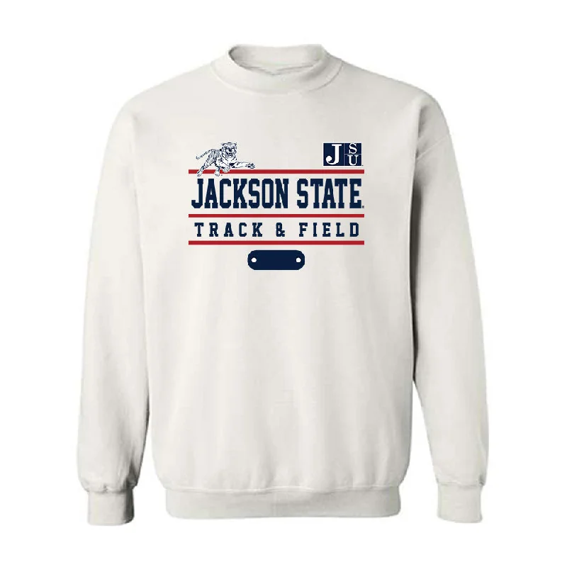 Jackson State - NCAA Women's Track & Field : Tramani Osley - Classic Fashion Shersey Crewneck Sweatshirt Hoodie with Hood Adjustable Protection Jackson State - NCAA Women's Track & Field : Tramani Osley - Classic Fashion Shersey Crewneck Sweatshirt Hoodie with Hood Adjustable Protection