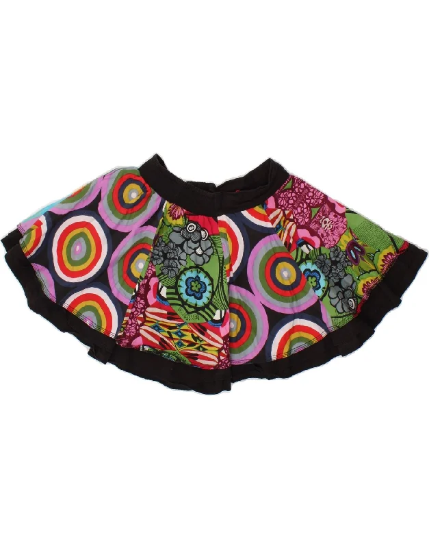DESIGUAL Girls Graphic Circle Skirt 5-6 Years W22  Multicoloured Floral high waist skirt