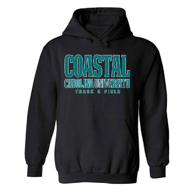 Coastal Carolina - NCAA Women's Track & Field : Faith Wright - Sports Shersey Hooded Sweatshirt Hoodie with Front Slit Layering Stylish Coastal Carolina - NCAA Women's Track & Field : Faith Wright - Sports Shersey Hooded Sweatshirt Hoodie with Front Slit Layering Stylish