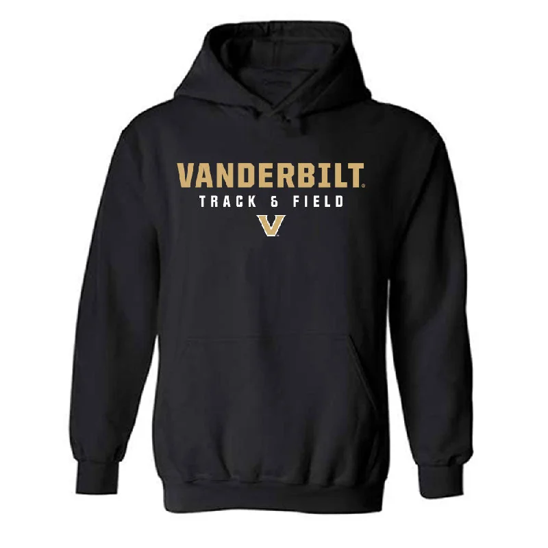 Vanderbilt - NCAA Women's Track & Field : Pryncess Jackson - Hooded Sweatshirt Hoodie with Drawstring Waist Adjustable Fitted Vanderbilt - NCAA Women's Track & Field : Pryncess Jackson - Hooded Sweatshirt Hoodie with Drawstring Waist Adjustable Fitted