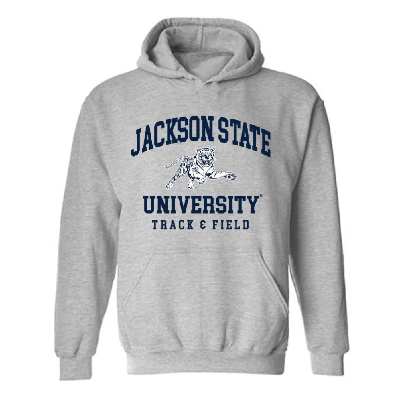 Jackson State - NCAA Women's Track & Field : Tramani Osley - Hooded Sweatshirt Hoodie with Tied Waist Feminine Flattering Jackson State - NCAA Women's Track & Field : Tramani Osley - Hooded Sweatshirt Hoodie with Tied Waist Feminine Flattering