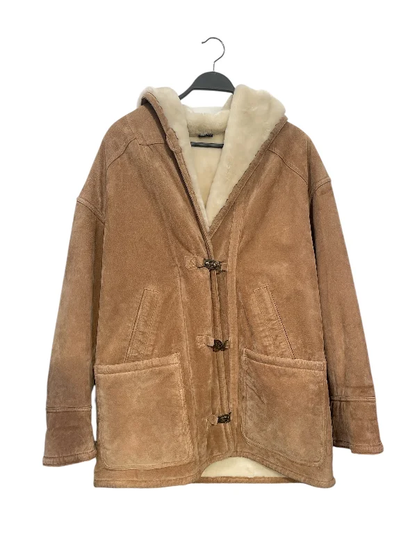 VINTAGE /Mod Parka/S/Suede/BEG/ Chic Belted Parka Coat