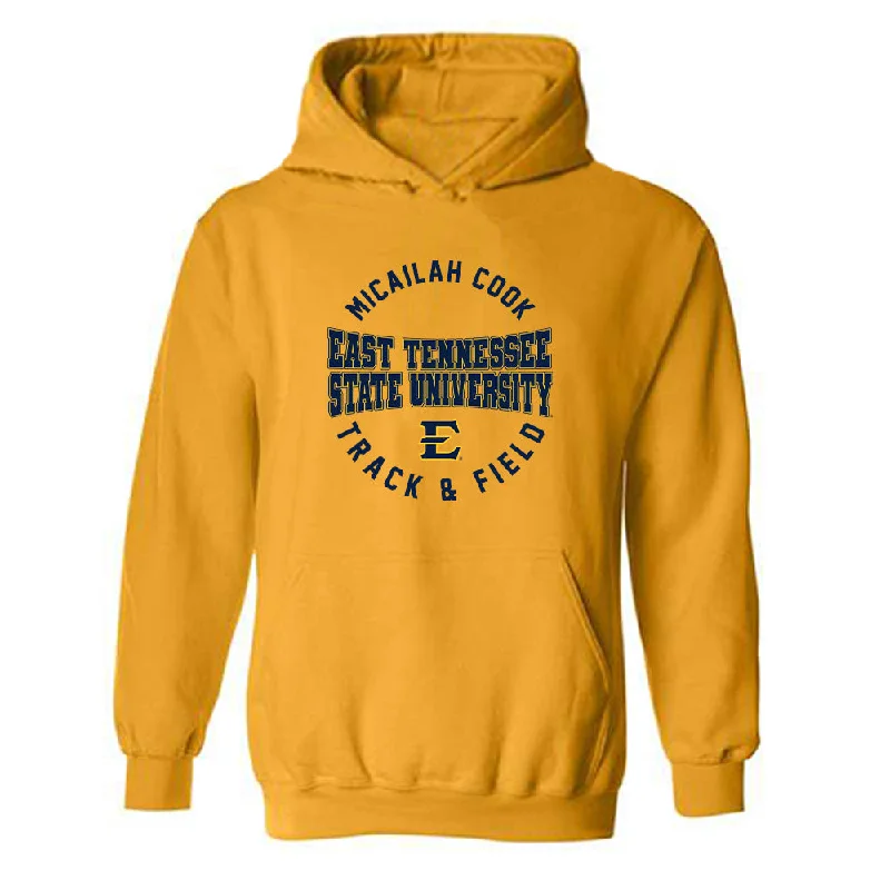 East Tennessee State - NCAA Women's Track & Field : Micailah Cook - Classic Fashion Shersey Hooded Sweatshirt Hoodie with Neon Bright Vibrant East Tennessee State - NCAA Women's Track & Field : Micailah Cook - Classic Fashion Shersey Hooded Sweatshirt Hoodie with Neon Bright Vibrant