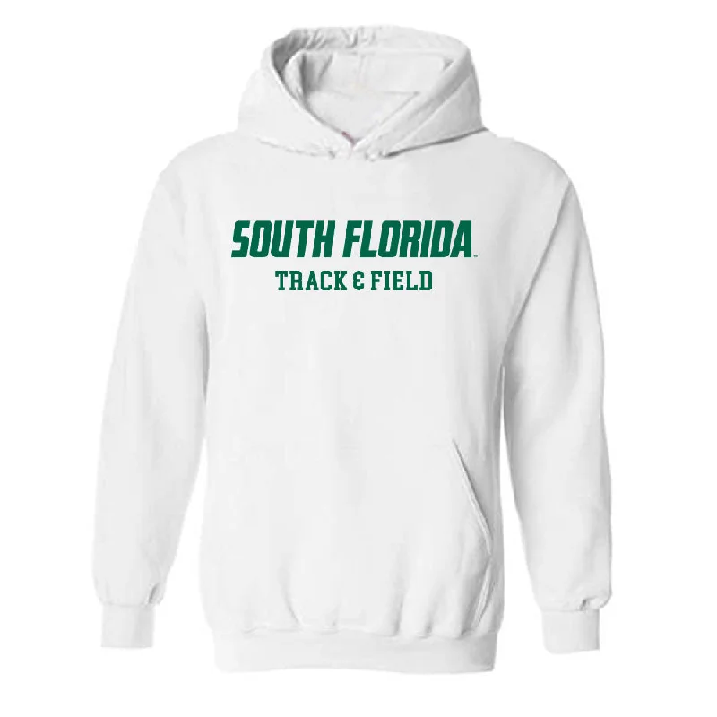 USF - NCAA Women's Track & Field : Adalin Robinson - Classic Fashion Shersey Hooded Sweatshirt Hoodie with Frayed Bohemian Relaxed USF - NCAA Women's Track & Field : Adalin Robinson - Classic Fashion Shersey Hooded Sweatshirt Hoodie with Frayed Bohemian Relaxed