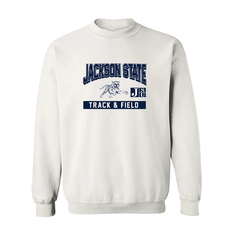 Jackson State - NCAA Women's Track & Field : Tramani Osley - Classic Fashion Shersey Crewneck Sweatshirt Hoodie with Ribbed Hem Stretchable Secure Jackson State - NCAA Women's Track & Field : Tramani Osley - Classic Fashion Shersey Crewneck Sweatshirt Hoodie with Ribbed Hem Stretchable Secure
