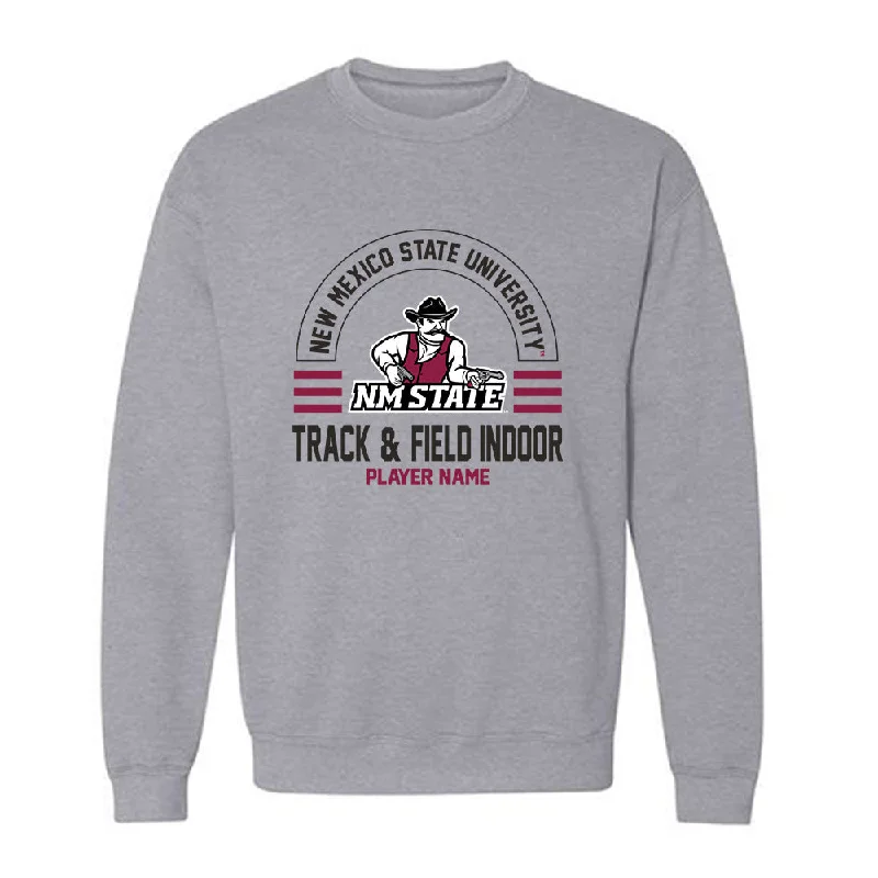 NMSU - NCAA Women's Track & Field : Grace Pendarvis - Classic Fashion Shersey Crewneck Sweatshirt Hoodie with Pattern Geometric Abstract NMSU - NCAA Women's Track & Field : Grace Pendarvis - Classic Fashion Shersey Crewneck Sweatshirt Hoodie with Pattern Geometric Abstract
