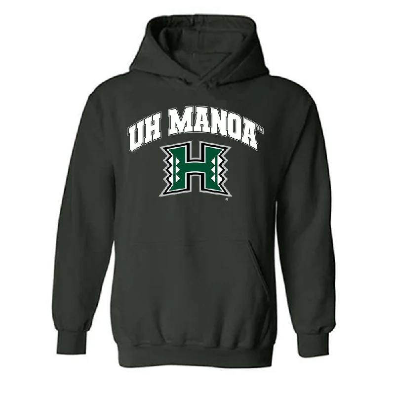 Hawaii - NCAA Women's Track & Field : Rachel Seeley - Classic Shersey Hooded Sweatshirt Hoodie with Distressed Vintage Worn Hawaii - NCAA Women's Track & Field : Rachel Seeley - Classic Shersey Hooded Sweatshirt Hoodie with Distressed Vintage Worn