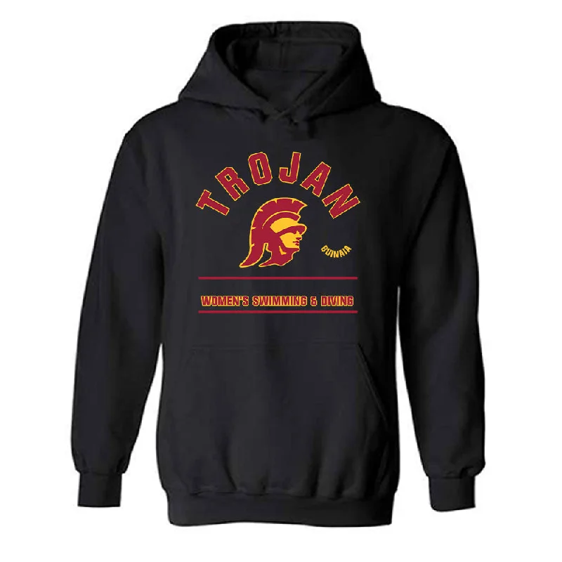 USC - NCAA Women's Swimming & Diving : Vasilissa Buinaia - Classic Fashion Shersey Hooded Sweatshirt Hoodie with Monochrome Minimalist Simple USC - NCAA Women's Swimming & Diving : Vasilissa Buinaia - Classic Fashion Shersey Hooded Sweatshirt Hoodie with Monochrome Minimalist Simple