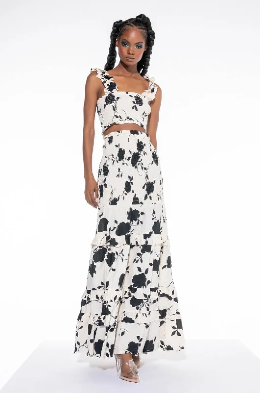 LOVE GALORE MAXI SKIRT silk skirt lustrous