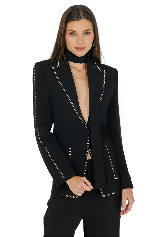 Nina Blazer with Belt (Black) Women's Casual Suit