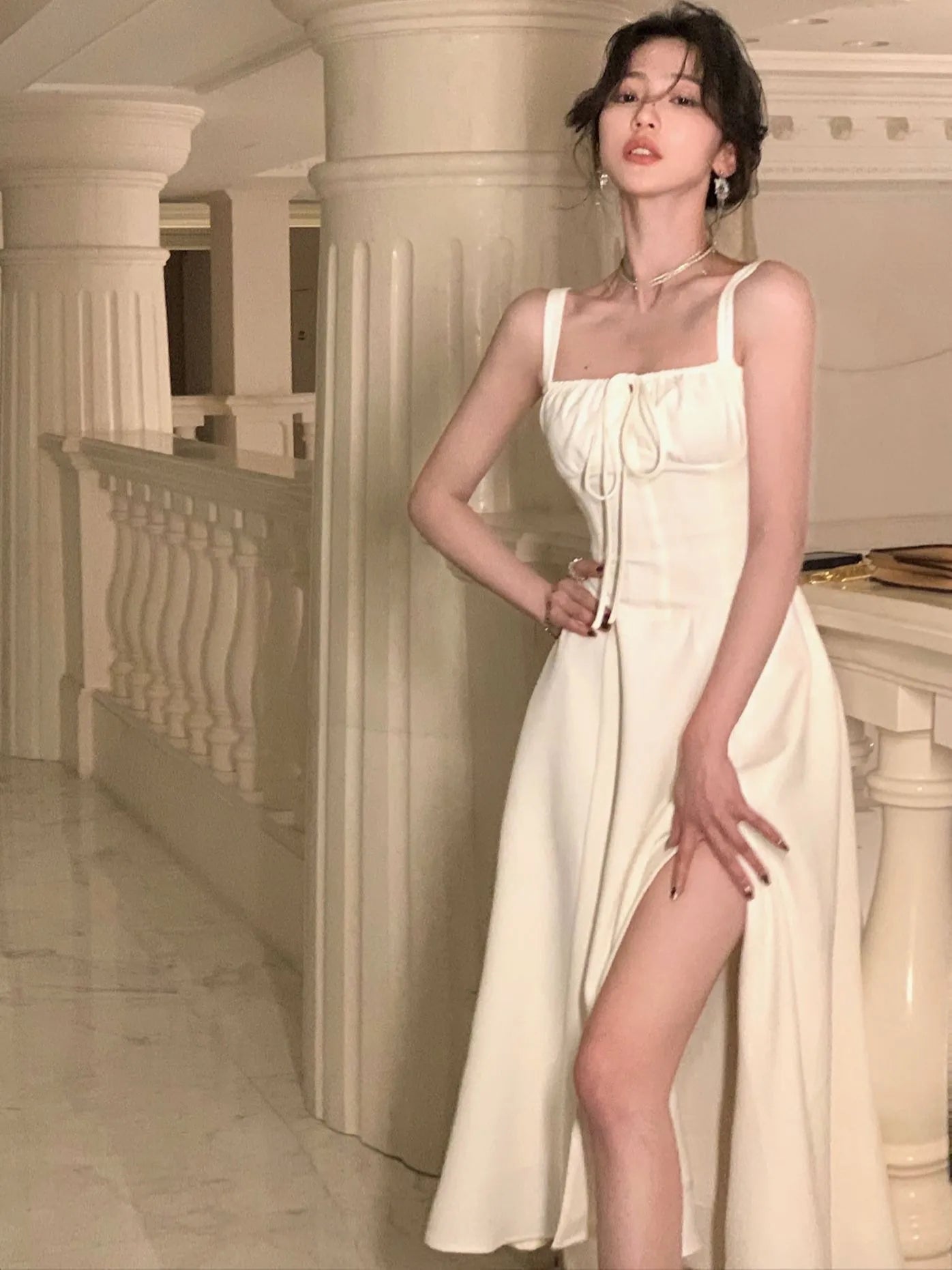 Advbridge  -  Summer New Elegant Vintage Fashion Midi Bandge Dress For Women Lady One Piece Party Clothing Outfits Vestidos