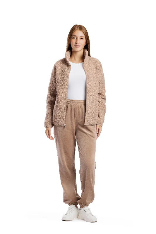 Sara Teddy sherpa zip up jacket in warm taupe Snapped Jacket Toggled Jacket Drawstring Jacket Sara Teddy sherpa zip up jacket in warm taupe Snapped Jacket Toggled Jacket Drawstring Jacket