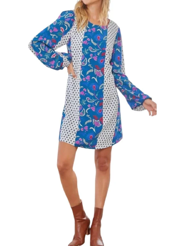 Shimmer Shift Dress In Blue