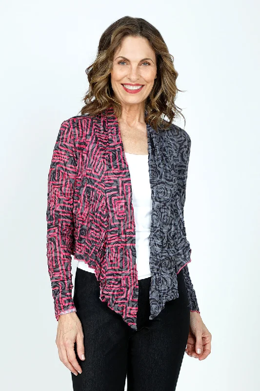 Top Ligne Geo Rose Crinkle Cardigan Cable Knit Ribbed Knit Lace Knit