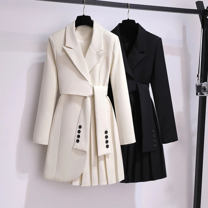Advbridge Women's French Haute Couture Suit Dress Office Lady Business Casual Fashion Belt Solid Elegant Blazer Tunics Women's Elegant Suit Advbridge Women's French Haute Couture Suit Dress Office Lady Business Casual Fashion Belt Solid Elegant Blazer Tunics Women's Elegant Suit