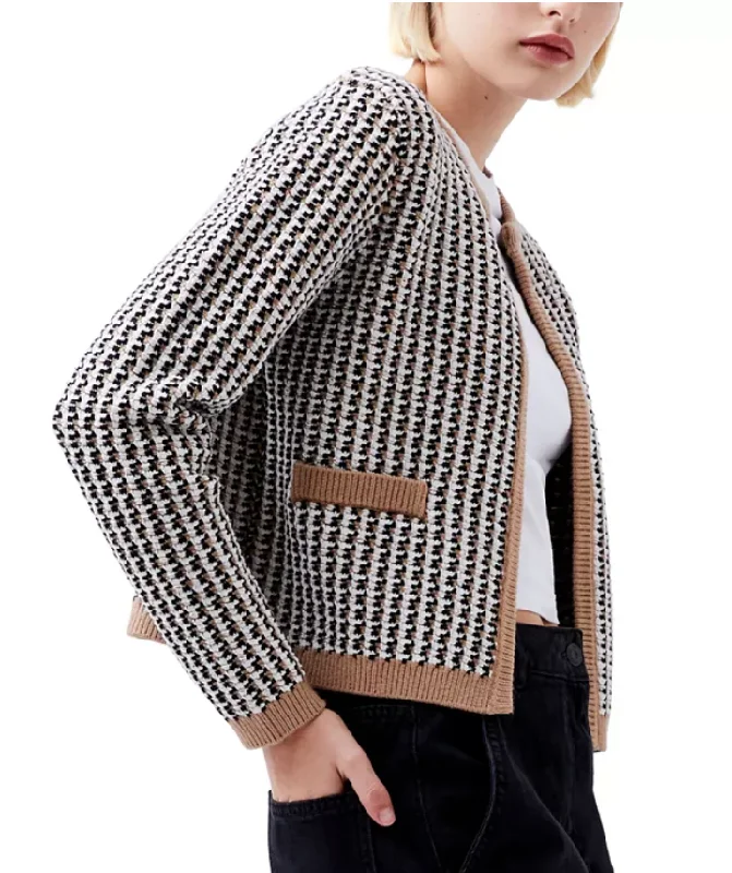 Noar Cardigan in Oatmeal Asymmetrical,ymmetric Pencil Cardigan