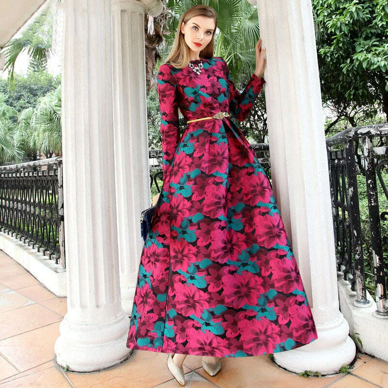 Women Long Sleeve Long Maxi Autumn Winter Dress Elegant Boho Fashion Good QualityFloral Jacquard Vintage Dress Women Long Sleeve Long Maxi Autumn Winter Dress Elegant Boho Fashion Good QualityFloral Jacquard Vintage Dress