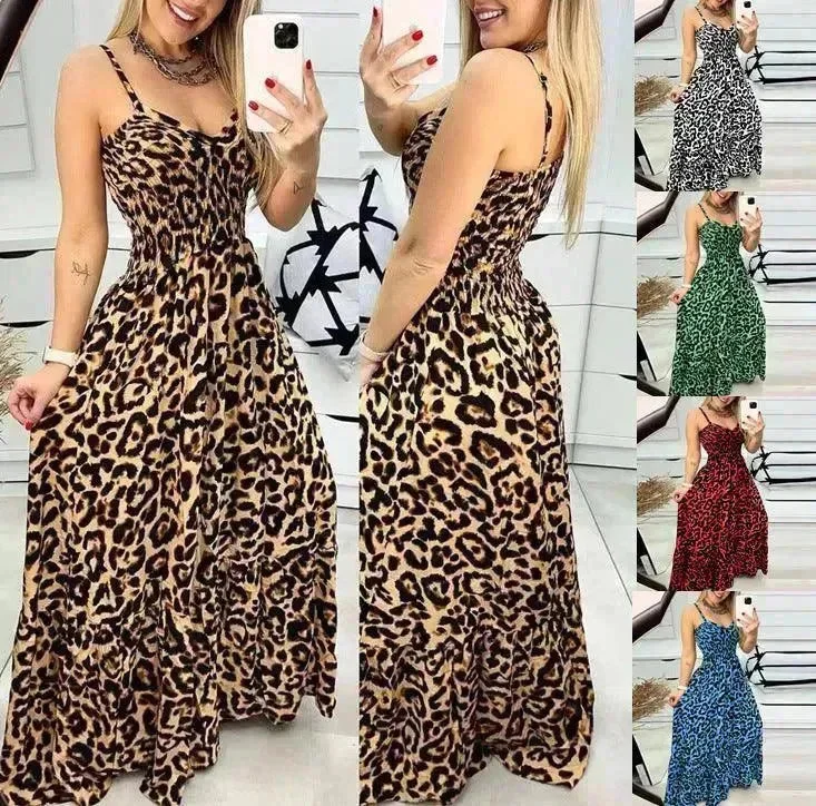 V-neck Brace Dress High Waist Temperament
