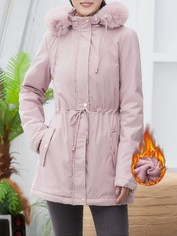 Women's Winter Casual Warm Long Sleeve Fashion Casual Mid-length Plush Lined Warm Hooded Jacket V-Neck Jacket Boat Neck Jacket Square Neck Jacket Women's Winter Casual Warm Long Sleeve Fashion Casual Mid-length Plush Lined Warm Hooded Jacket V-Neck Jacket Boat Neck Jacket Square Neck Jacket