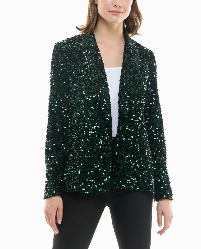 Nicole Miller Dani Velvet Sequin Jacket Belted Jacket Elasticated Jacket Padded Jacket Nicole Miller Dani Velvet Sequin Jacket Belted Jacket Elasticated Jacket Padded Jacket