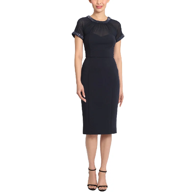 Beaded Illusion Neck Dress 1