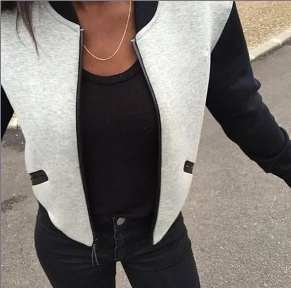 Zippers Patchwork Women Basic Jackets Coat Long Sleeve Casual Slim Outwear Coats Women Basic Cardigan GV268 Elasticated Padded Insulated Zippers Patchwork Women Basic Jackets Coat Long Sleeve Casual Slim Outwear Coats Women Basic Cardigan GV268 Elasticated Padded Insulated