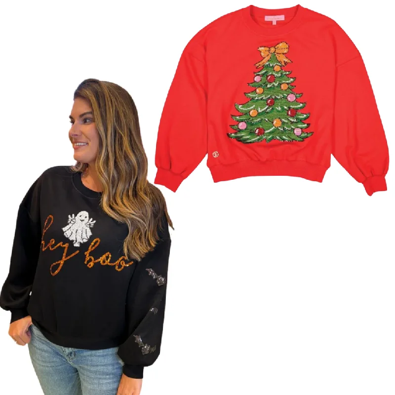 Simply Southern Sequin Crewneck Sweater 0224-CREW-SQN FINAL SALE Silk Blend Satin Velvet Simply Southern Sequin Crewneck Sweater 0224-CREW-SQN FINAL SALE Silk Blend Satin Velvet