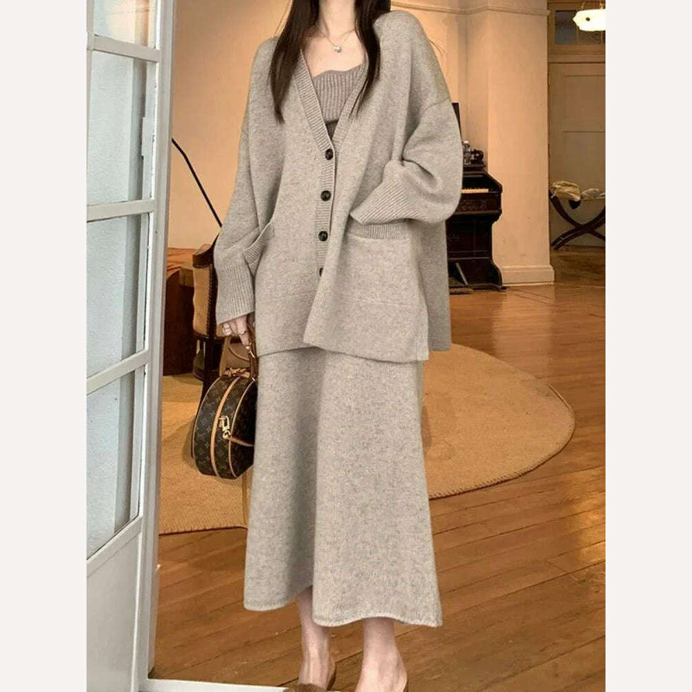 Korean Fashion 2 Piece Sets Womens Outifits 2024 Autumn New in Knit Cardigan Dress Sets Loose Sweater Skirt Sets Womens Clothing Beaded Cardigan Sequined Faux Fur Korean Fashion 2 Piece Sets Womens Outifits 2024 Autumn New in Knit Cardigan Dress Sets Loose Sweater Skirt Sets Womens Clothing Beaded Cardigan Sequined Faux Fur