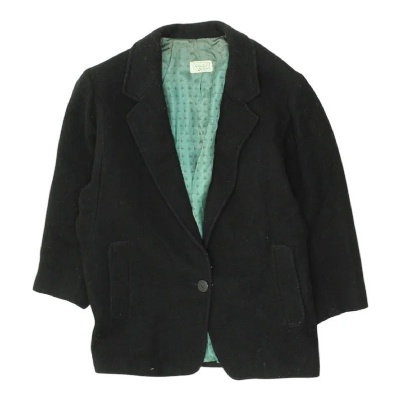 Benetton Womens Black 1 Button Wool Blazer Jacket | Vintage Designer Formal VTG Women's Custom Suit Benetton Womens Black 1 Button Wool Blazer Jacket | Vintage Designer Formal VTG Women's Custom Suit