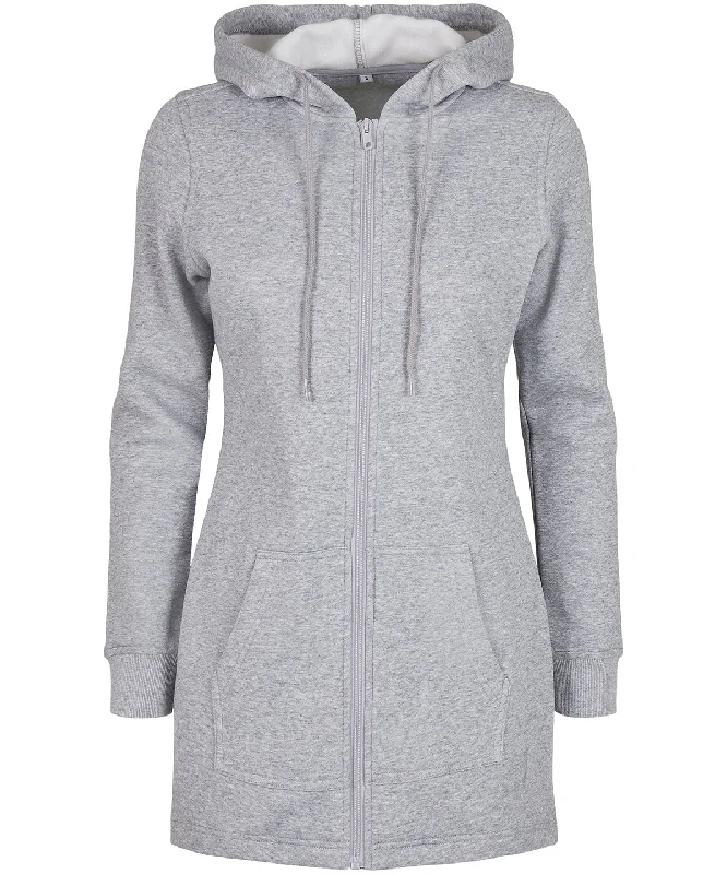Heather Grey - Women's sweat parka High-Neck Zipper Parka Coat