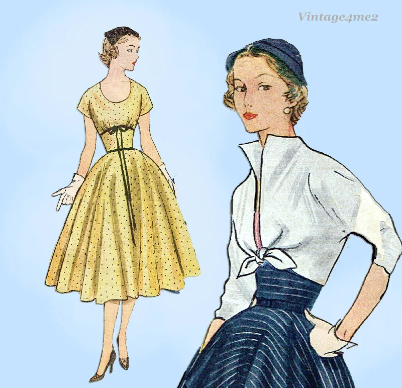 Simplicity 3811: 1950s Uncut Misses Dress & Jacket Sz 32B Vintage Sewing Pattern Denim Jacket Leather Jacket Suede Jacket Simplicity 3811: 1950s Uncut Misses Dress & Jacket Sz 32B Vintage Sewing Pattern Denim Jacket Leather Jacket Suede Jacket