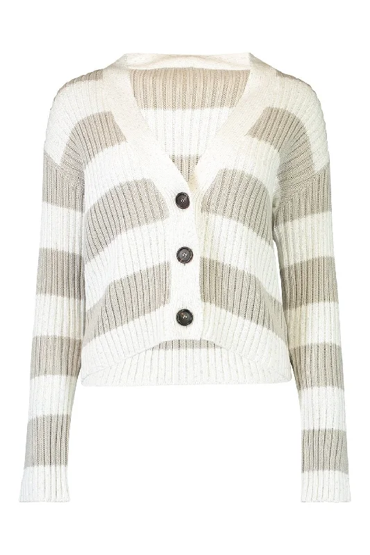 Bicolor Cardigan Iron Safe Non-Iron Wrinkle Free