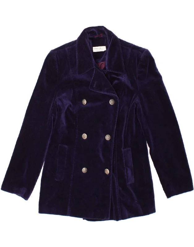 VINTAGE Womens Velvet Double Breasted Blazer Jacket UK 12 Medium Purple Women's Premium Blazer VINTAGE Womens Velvet Double Breasted Blazer Jacket UK 12 Medium Purple Women's Premium Blazer