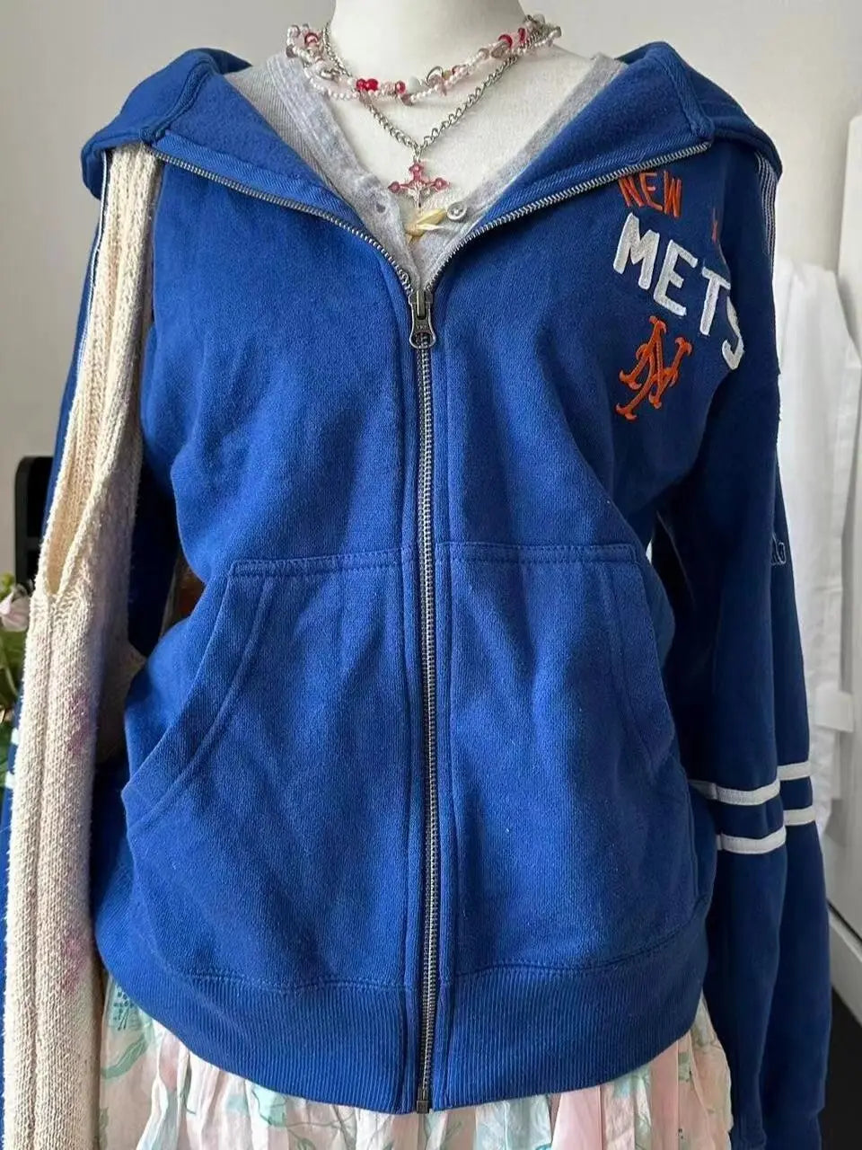 Advbridge Classic Trend Blue Couple Streetwear Vintage Versatile Cardigan Sweatshirt for Women Winter Slim Fit Zip Up Hoodies Y2k Tops Zippered Front Buttoned Front Snap Front Advbridge Classic Trend Blue Couple Streetwear Vintage Versatile Cardigan Sweatshirt for Women Winter Slim Fit Zip Up Hoodies Y2k Tops Zippered Front Buttoned Front Snap Front