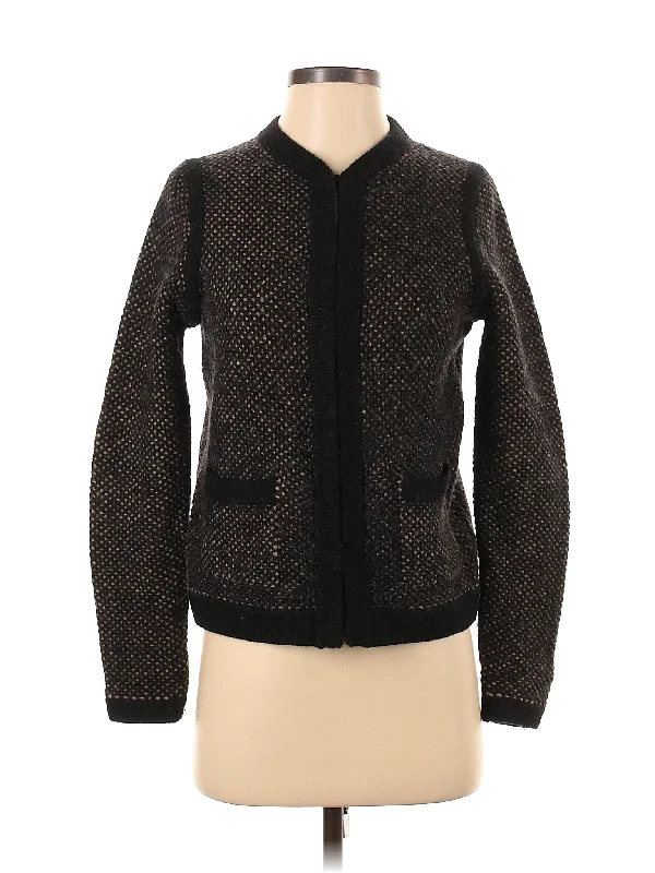 Cardigan Solid Color Striped Floral Print