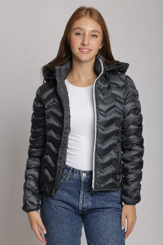 Women's packable puffer jacket in anthracite Tiered Jacket Buttoned Jacket Zippered Jacket Women's packable puffer jacket in anthracite Tiered Jacket Buttoned Jacket Zippered Jacket