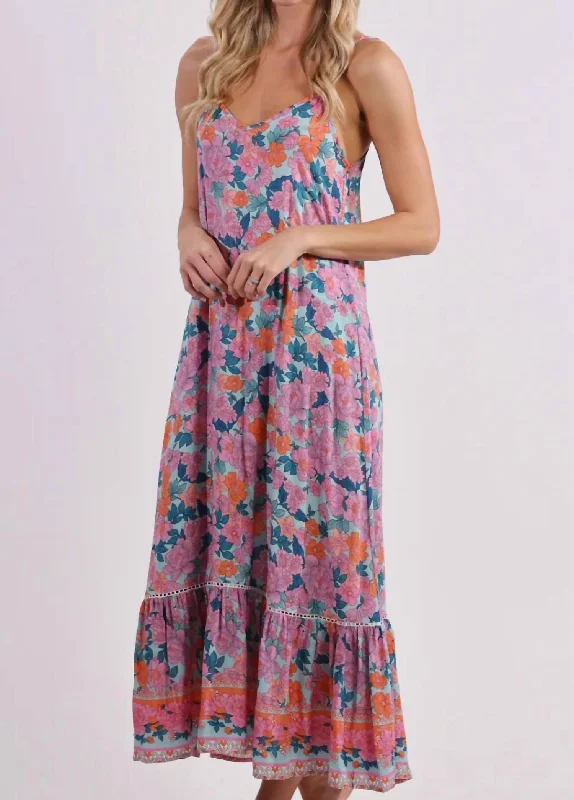 Day Tripper Slip Dress In Tropics