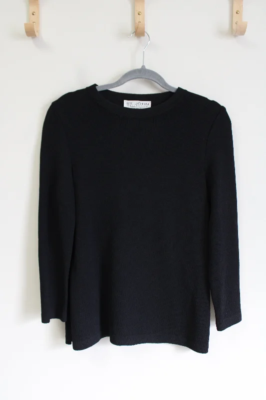 St. John Collection By Marie Gray Black Knit Sweater | 2 Boxy Sweater Fitted Sweater A-Line St. John Collection By Marie Gray Black Knit Sweater | 2 Boxy Sweater Fitted Sweater A-Line