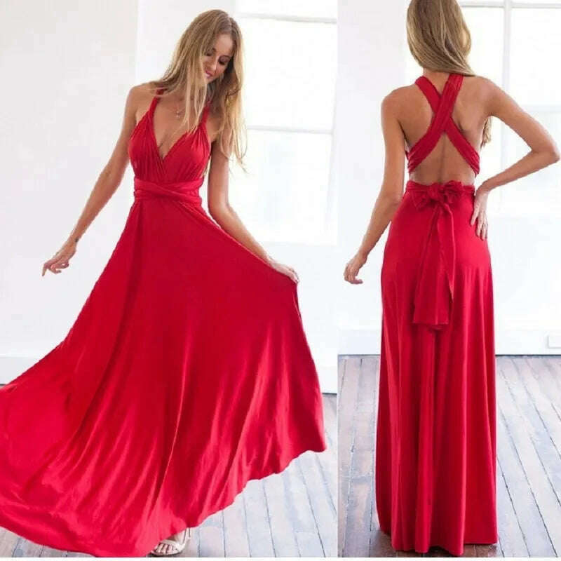 Sexy Fashion BandageLong Dresses Women Girl Summer Boho Female Red Long Dresses Fashion Multi Rope Bandage Drersses for Party Sexy Fashion BandageLong Dresses Women Girl Summer Boho Female Red Long Dresses Fashion Multi Rope Bandage Drersses for Party