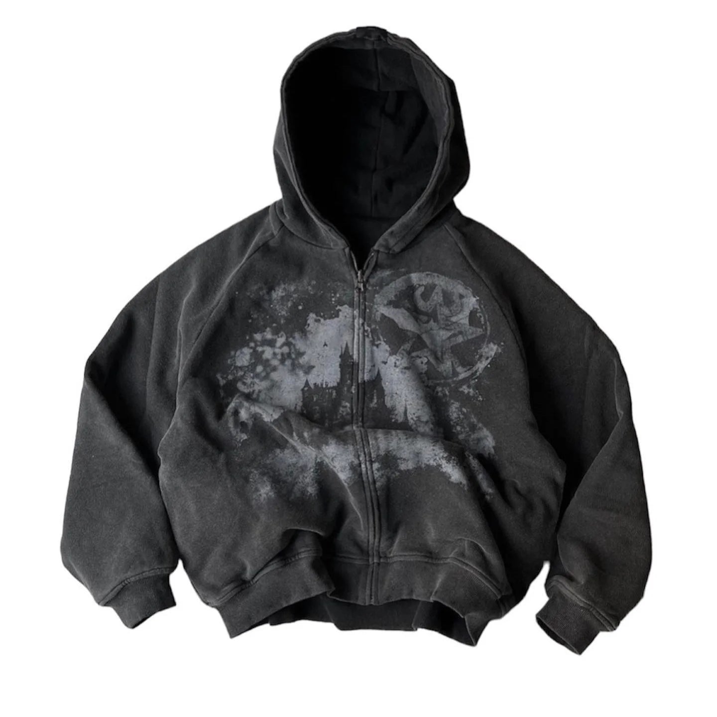 Advbridge British Gothic Punk Style Printed Star Patch Embroidery Mens and Womens Hooded Cardigan Harajuku Retro Oversized Bat Sleeve Top Print Jacquard Patchwork Advbridge British Gothic Punk Style Printed Star Patch Embroidery Mens and Womens Hooded Cardigan Harajuku Retro Oversized Bat Sleeve Top Print Jacquard Patchwork