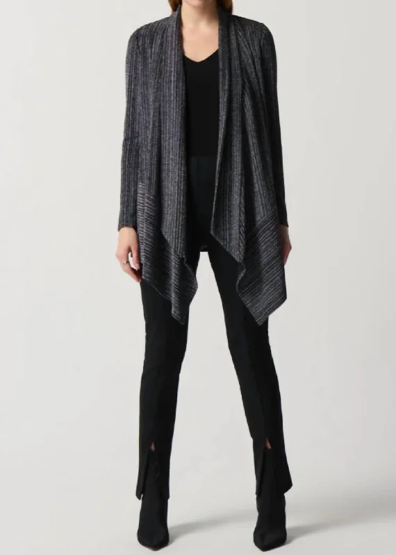 Striped Long Sleeve Cardigan In Black Silver Wool Cardigan Cotton Cardigan Cashmere Cardigan Striped Long Sleeve Cardigan In Black Silver Wool Cardigan Cotton Cardigan Cashmere Cardigan