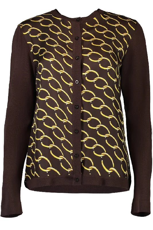 Oscar Chain Inset Cardigan Anti-Pilling Anti-Shrink Durable