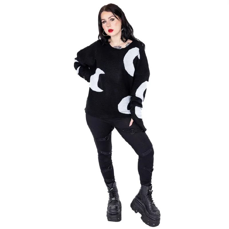 MIDNIGHT JUMPER - BLACK/WHITE Soft Cozy Warm