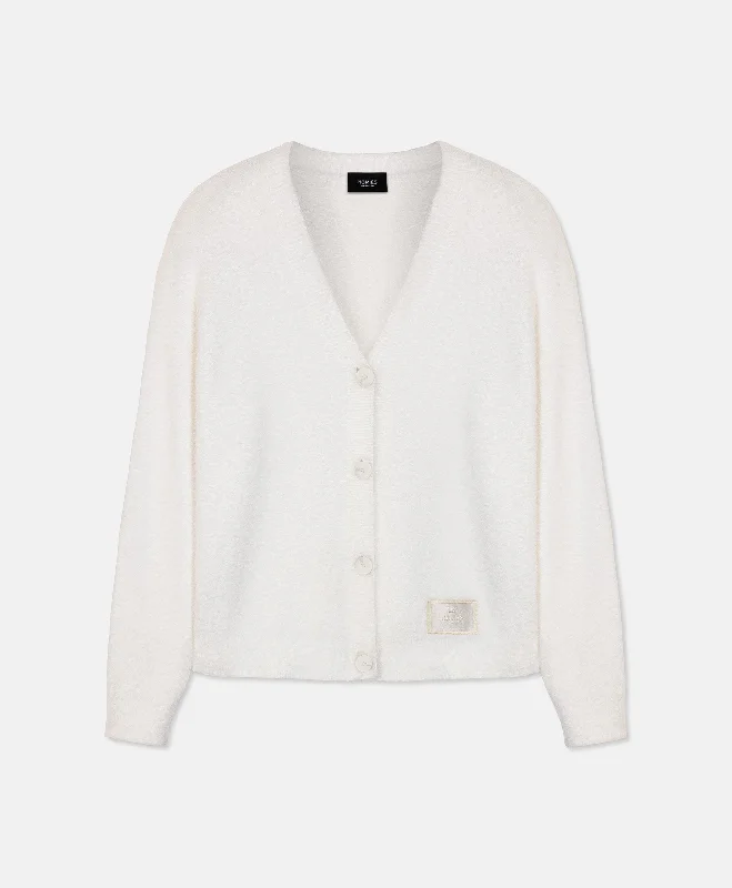 HOMIÉS CARDIGAN VINTAGE WHITE Striped Floral Plaid