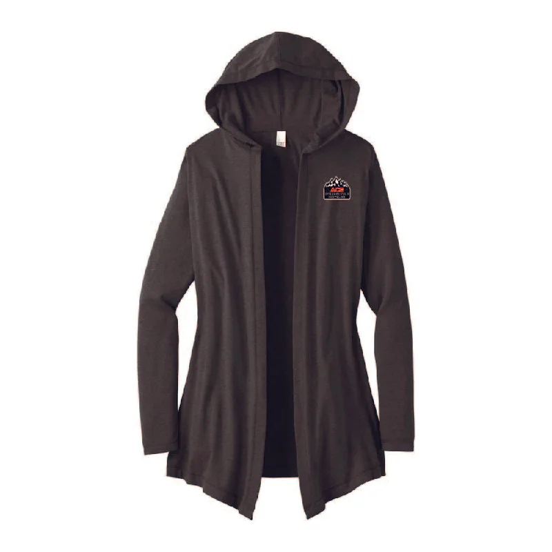 DT156 District Women's Perfect Tri Hooded Cardigan AIRC Satin Blend Silk Blend Wool Blend DT156 District Women's Perfect Tri Hooded Cardigan AIRC Satin Blend Silk Blend Wool Blend